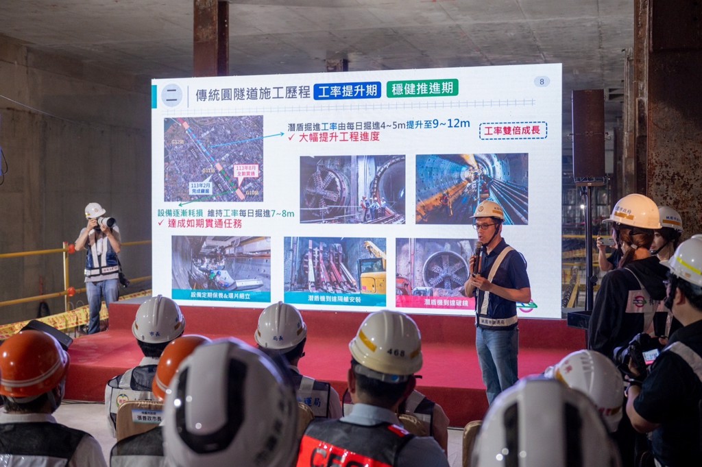 桃園提升潛盾機性能，歷時2年7個月貫通4.6公里長隧道。 （圖／桃園市政府提供）